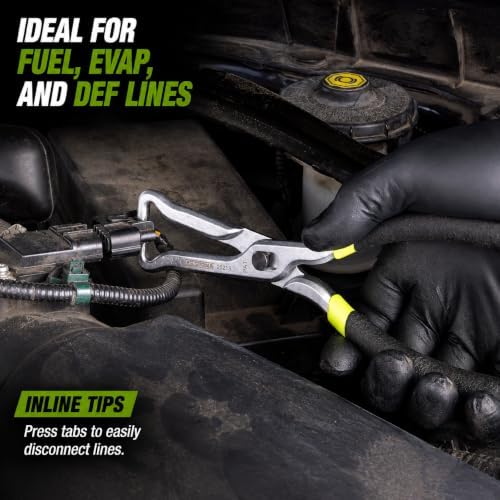 OEMTOOLS 25213 Slip-Joint Electrical Disconnect Pliers for Fuel Lines | Fuel Line Disconnect Tool w/ Inline & Bypass Tips, Automotive Electrical Disconnect Pliers w/ Comfort Grips, Knurled Tips