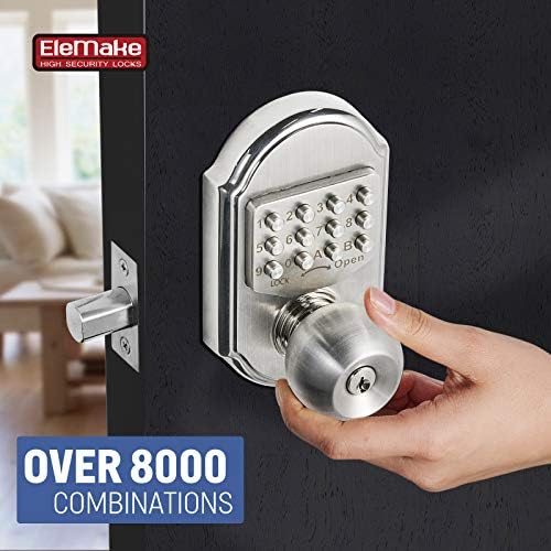 Keyless Entry Door Lock - Door Locks with Keypads, Deadbolt Lock Keypad Door Knob, Stainless Steel (Pass Code or Key) 100% Mechanical, No Electronic Gray