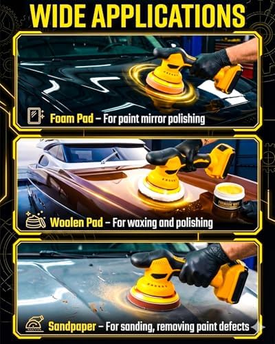 Cordless Buffer Polisher Compatible with DeWALT 20V, 6" Orbital Polisher