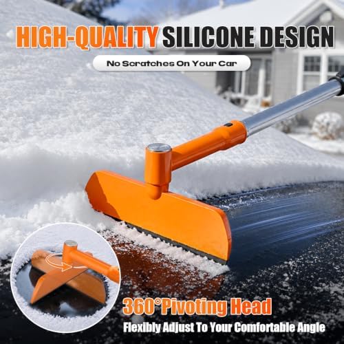 62'' Extendable Snow Brush & Ice Scrapers, Snow Shovel for Car Truck SUV