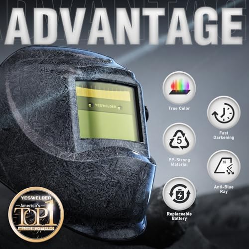YESWELDER Auto Darkening Welding Helmet 1/1/1/1 True Color, LYG-L600A
