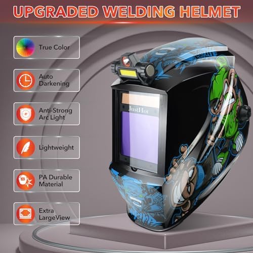Large Viewing Welding Helmet Auto Darkening Welding Hood with Light