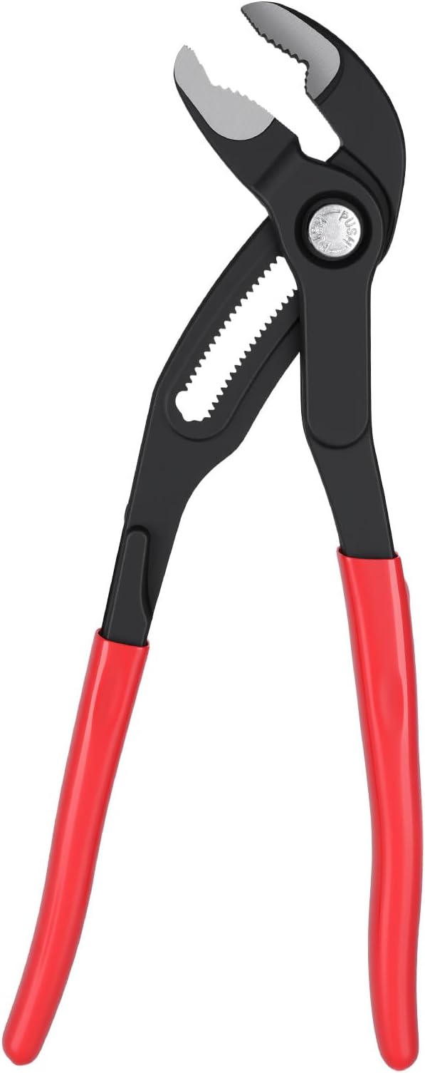 8701250 Cobra Water Pump Pliers, 10 inch, Self-Locking with Pinch Guard, 25 Adjustment Positions, Red