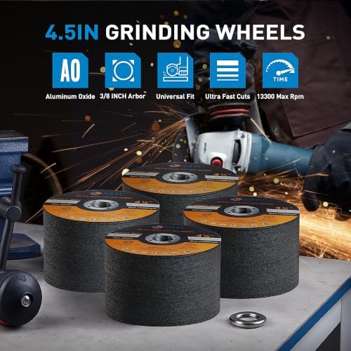 S SATC 200 PCS Cut Off Wheel 4 1/2 Inch Angle Grinder Cutting Disc Professional Cutting Wheels 4.5" x.040 x7/8" for Metal Stainless Steel