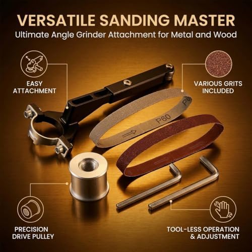 Angle Grinder Attachments Belt Sander Adapter, 5/8-11 Spindle (3)