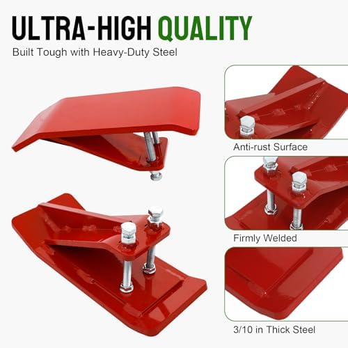 2 Pcs Ski Edge Protector for Snow Removal Spreading Gravel, Red