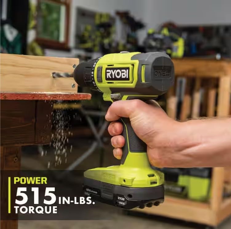 RYOBI Drill Impact Driver Combo Kit 18V ONE+ Cordless 2-Tool Set with Batteries Charger Tool Bag + Gloves