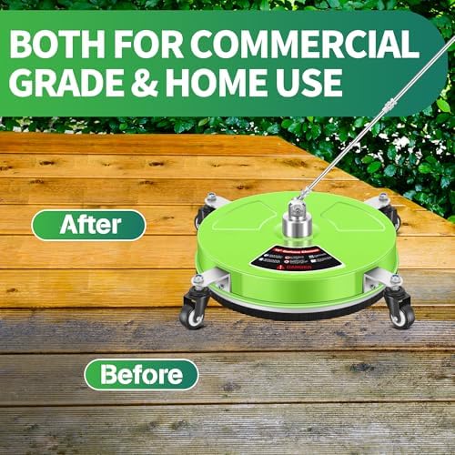 LidoDola 16'' Pressure Washer Surface Cleaner Green, Power Washer Accessory