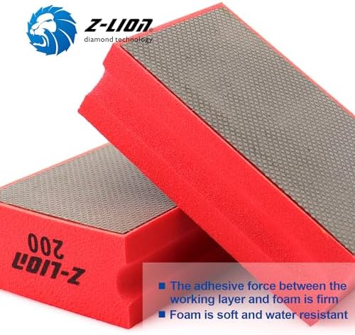 Z-Lion Electroplated Diamond Hand Polishing Pad Foam Back for Granite Marble Stone Glass Ceramic (200#)