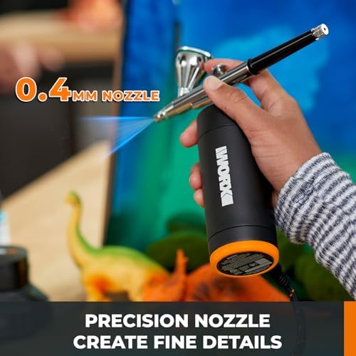 Crafting Tool Combo Kit - Rotary Tool, Airbrush Gun, Wood and Metal Crafter for Sanding, Carving, Painting, 20V Power Share Battery & 57-Piece Accessories Included