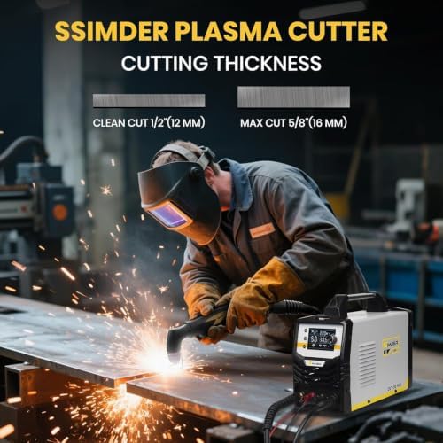 SSIMDER 50A Plasma Cutter, Non-Touch Pilot Arc with 55Pcs Consumables