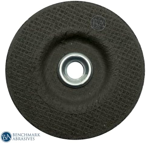 Benchmark Abrasives Grinder Cut Off Wheels 4 1/2 Inch Aluminum Oxide Depressed Center Type 27, 5/8"-11 Threaded Flange, 1/4" Thick Angle Grinder Cutting Disc Grinding Cutting Wheel - 10 Pack
