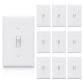 ELEGRP 3 Way Framed Toggle Light Switch, 15 Amp, 120 V, Quiet Self-Grounding, Residential and Commercial Grade, UL Listed (10 Pack, Glossy White)