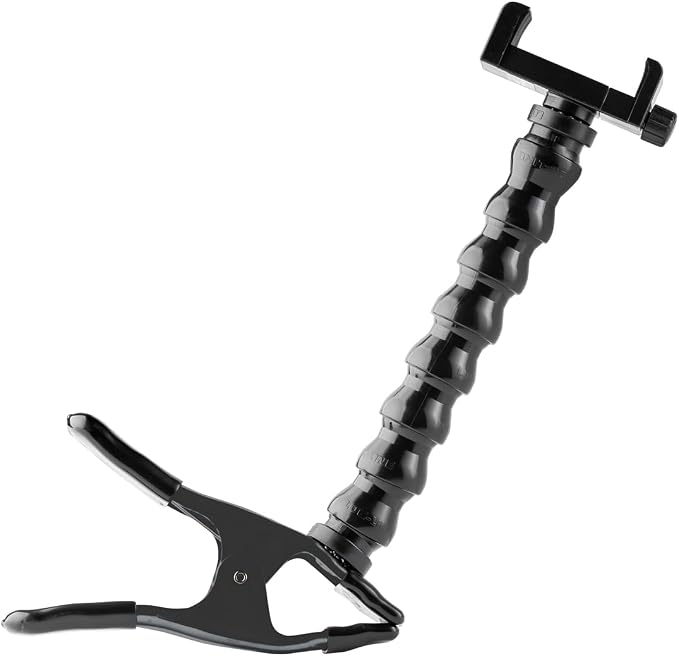 MOGO ModularHose Assistive Technology Phone Holder with Heavy-Duty Spring Clamp (Opens to 2"), 8 Inch Arm