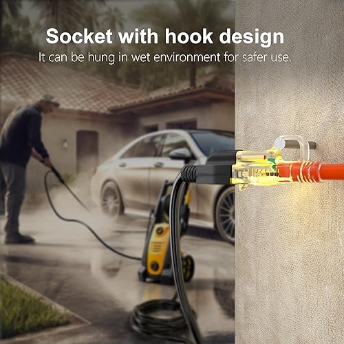 HUANCHAIN 6FT 12 Gauge Extension Cord Orange, Outdoor Electric Cable