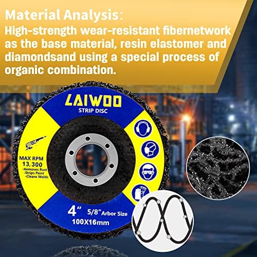 10Pack Strip Disc Wheel Angle Grinder Paint Rust Removal 4" x 5/8" Black