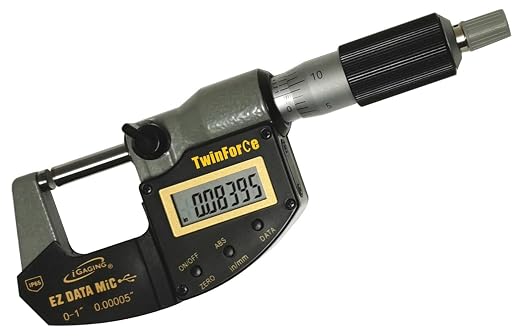 iGAGING 0-4"/0-100mm Friction and Ratchet Twin Force Movement Digital Micrometer, IP65 Rate, 35-065-U44