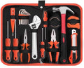 20 Piece Household Tool Set With Easy Carrying Pouch, Basic Reached Hand Tools for Home/Office/Garage Repair, Incl. Pliers/Adjustable Wrench/Screwdriver/Claw Hammer