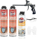 Kraken Bond Xtreme Pro Fire Block Expanding Foam Sealant (2x24oz), Professional Polyurethane Insulating Foam with Fire Block Technology, High Heat Resistant and Waterproof, Gun Included – 2 Pack