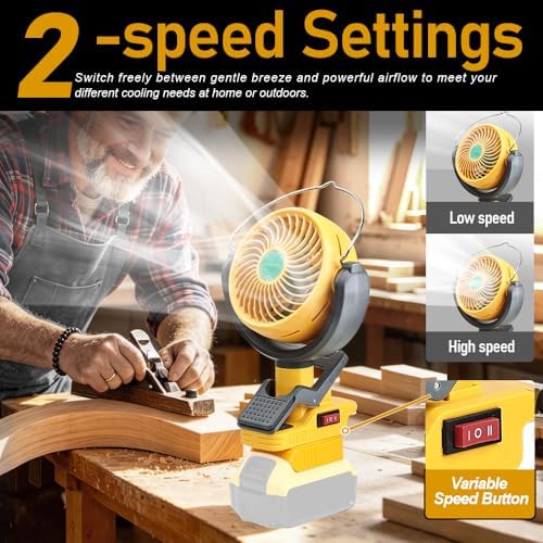Portable Clip Fan Compatible with Dewalt 20V Battery(Tool Only)