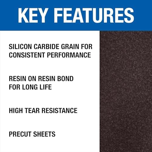 Mercer Industries 418020 Silicon Carbide 12" x 18" Floor Sanding Sheets, 20 Grit (20 pack)