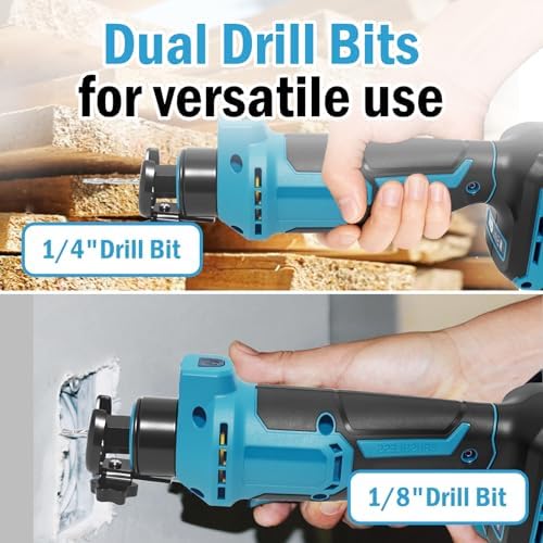 Cordless Drywall Cut Out Tool & 20V Drywall Rotary Saw - 30000 RPM Brushless Rotary Saw with 2x3.0Ah Batteries, Fast Charger for Drywall, Wood, Sheetrock Cutting
