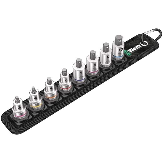 Wera 05003971001 BELT B 2 ZYKLOP IN-HEX-PLUS BIT SOCKET SET WITH HOLDING FUNCTION, 3/8" DRIVE, 8 PIECES
