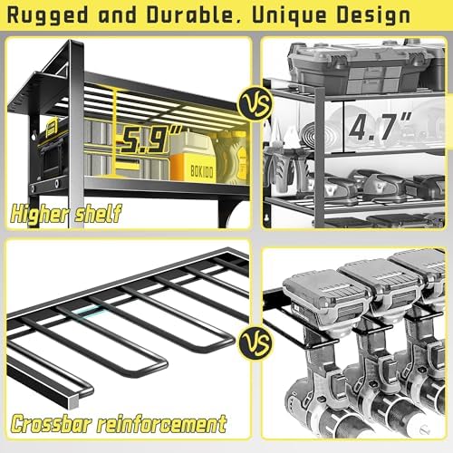 Power Tool Organizer Wall Mount,4 Layers Heavy Duty