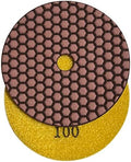 5" Dry Stone & Concrete Polishing Pad, 1.5mm Segment Height, 100 Grit