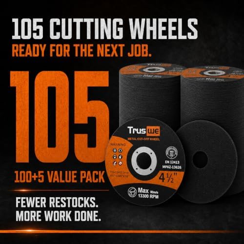 Cut Off Wheels 4 1/2 Inch - 105 Pack Cut Off Wheels Metal and Stainless Steel Cutting Wheel for Angle Grinder Ultra Thin Cut-Off Wheel Cutting Disc