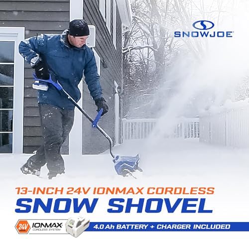 Snow Joe 24V Cordless Snow Shovel Kit with Cover and Scraper, 24V-SS13-TV1