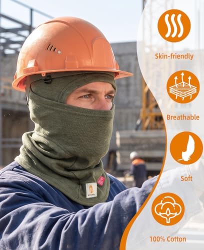 BOCOMAL FR Balaclava with Face Mask 7oz Midweight Arc Rated NFPA2112 CAT2