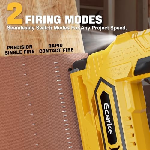 Ecarke Cordless Brad Nailer 2-in-1 Compatible with DeWalt 20V Battery, 18 Gauge Nail Gun 5/8 to 1-1/4 Inch with 2000 Nials for Wood Carpentry, Powered Electric, 2 Mode, Tool Only