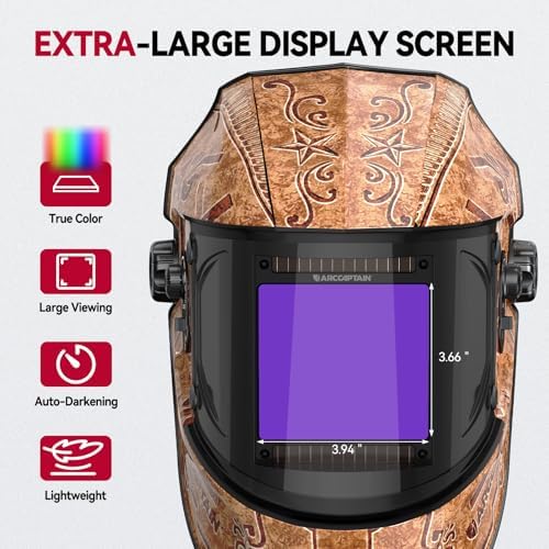 ARCCAPTAIN Welding Helmet, 3.94"×3.66" Auto Darkening Welding Hood
