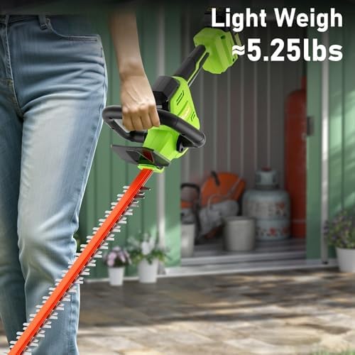 20V Max Hedge Trimmer Cordless, 22" Bush Trimmer with 2 Battery and Charger