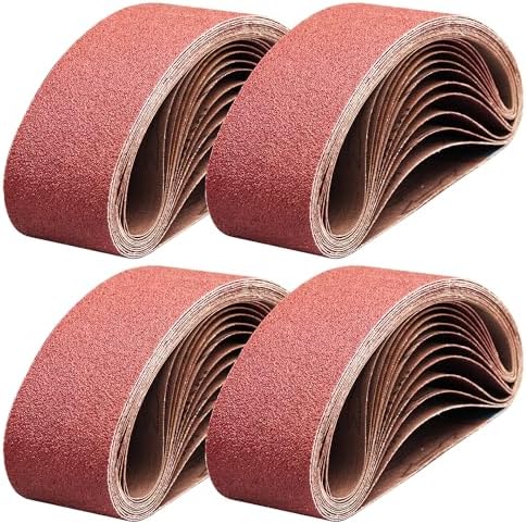 3x18-Inch Aluminum Oxide Sanding Belts, 6Each of 40 80 120 240 Grit, 24 Pcs