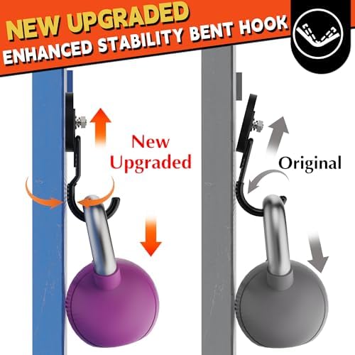 ULIBERMAGNET New Upgraded Garage Magnetic Hooks, 2 Pack Black Heavy Duty Large J Hooks with Magnet, Black Strong Anti-Slip Coating Magnet Hooks for Garden Tools, Ropes,Drill,Metal Cabinet,Pegboard