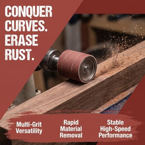 Spindle Sander Sleeves Drum Kit 80 and 120 Grit for Wood Metal