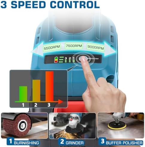 3IN1 Cordless Burnishing Polishing Machine, Buffer Polisher & Angle Grinder