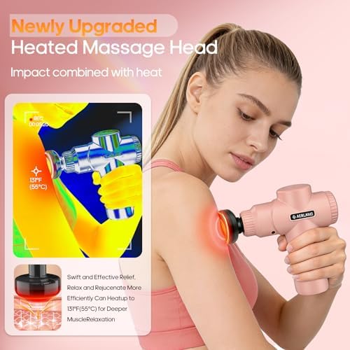 AERLANG Birthday Gifts for Women Massage Gun with Heat deep Tissue Pink