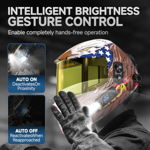 ANDELI Auto Darkening Welding Helmet 2 LED Lights Internal Digital Control