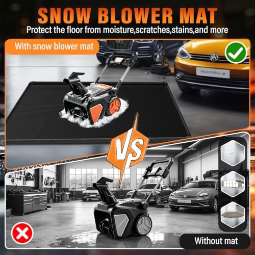 Snow Blower Mat,60 x 72 in Thicked PVC Snowblower Mats