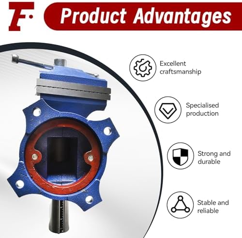 findmall Multipurpose Heavy Duty Multi-Jaw Vise with Swivel Base and Head