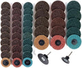 2 and 3 Inch Ssanding Disc 47Pcs Assorted Quick Change Sanding Discs Set with 1/4" Shank Holder Die Grinder Sanding Disc Surface Conditioning Discs for Burr Finish Rust Paint Removal
