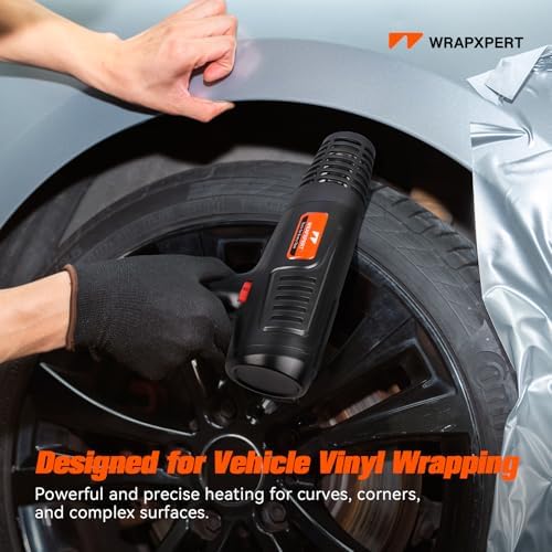 WRAPXPERT Heat Gun for Vinyl Wrap 1600W 122℉-1202℉ with 2 Air Speeds Variable Temperature, Fast Heating Heavy Duty Hot Air Gun for Car Wrap, Window Tint, Crafts, Shrinking Tubing, Stripping Paint
