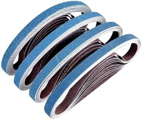 1/2 x 18 inch Zirconia Sanding Belts, 40Pcs 10 Each of 40/60/80/120 Grits