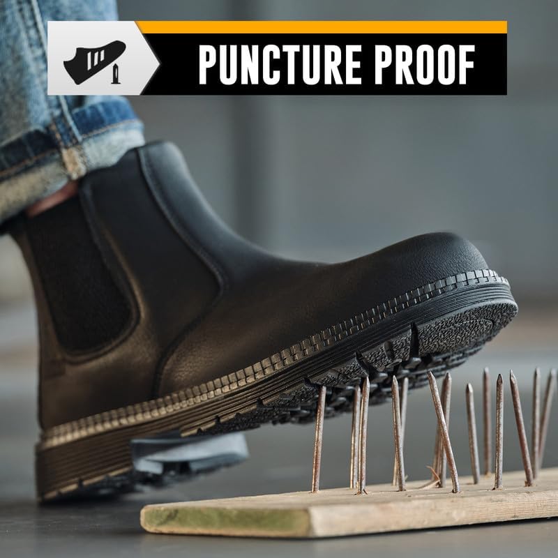 Steel Toe Boots for Men & Women,Slip On Work Boots for Construction