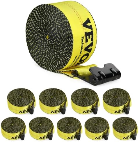 VEVOR Truck Straps, 4" x 30' Tie Down w/Flat Hooks 18,000lbs Break Strength
