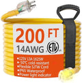 HUANCHAIN 14 Gauge Heavy Duty Outdoor Extension Cord 200 FT Waterproof
