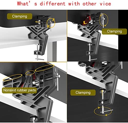 Ski and Snowboard Vice, No-Slip Vise Grips, Upgrade Adjustable Tuning and Waxing Ski Vice with Horizontal and Vertical Working Positions, Secure Board Grip Center Arm